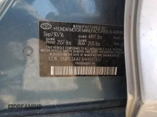 2017 Hyundai Sonata Sport with VIN 5NPE34AF3HH507657, listed as a Copart auction lot 50701345 with Not Provided miles and Salvage Title. Bid and sale history available at DreamBid. Image 12.