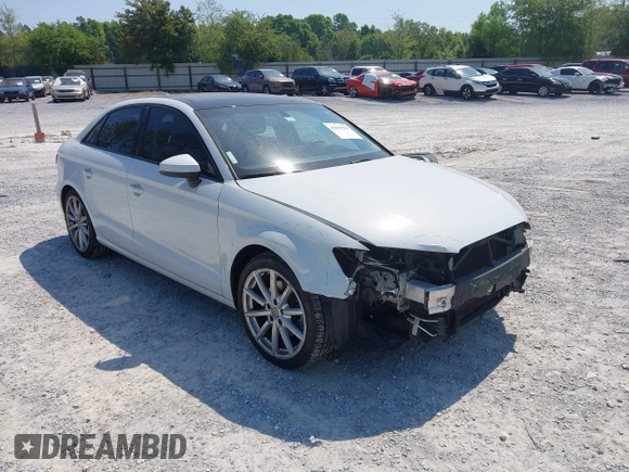 2015 Audi A3 1.8T Premium with VIN WAUACGFF8F1117549, listed as a IAAI auction lot 42059983 with 80,494 mi miles. Bid and sale history available at carsss.com. Image 1.