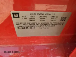 2015 Chevrolet Sonic LT with VIN 1G1JC5SH8F4162447, listed as a Copart auction lot 82182954 with 114,956 mi miles and Salvage Title. Bid and sale history available at DreamBid. Image 12.
