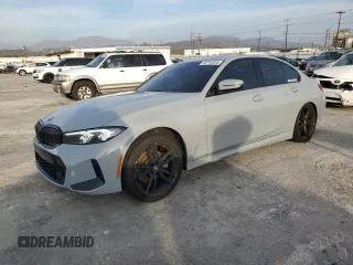 2023 BMW 3 Series 330i with VIN 3MW69FF01P8D71708, listed as a Copart auction lot 45745505 with 22,980 mi miles and Salvage Title. Bid and sale history available at carsss.com. Image 1.