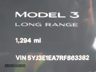 2024 Tesla Model 3 with VIN 5YJ3E1EA7RF863382, listed as a IAAI auction lot 41780246 with 1,294 mi miles and . Bid and sale history available at DreamBid. Image 16.
