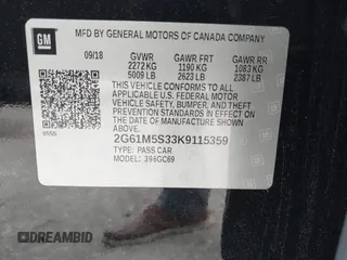 2019 Cadillac XTS Luxury with VIN 2G61M5S33K9115359, listed as a IAAI auction lot 42612026 with 246,165 mi miles and . Bid and sale history available at DreamBid. Image 9.
