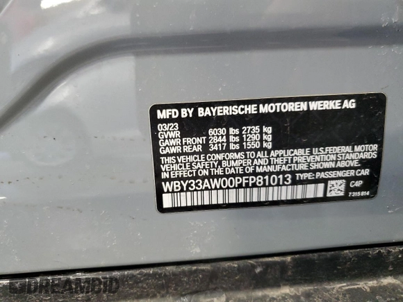2023 BMW i4 M50 z VIN WBY33AW00PFP81013, wystawiony jako Copart lot #50048355 z przebiegiem 24 076 mil mil oraz Szkoda całkowita • Salvage title. Historia ofert i sprzedaży dostępna na DreamBid. Obrazek 12.