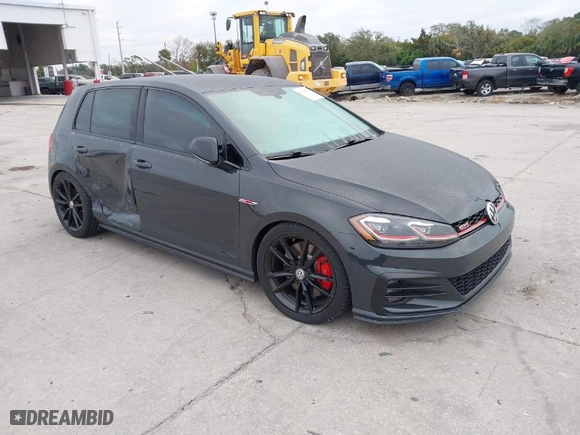 2019 Volkswagen Golf GTI S with VIN 3VW6T7AU0KM005773, listed as a IAAI auction lot 41269980 with 75,534 mi miles. Bid and sale history available at carsss.com. Image 1.