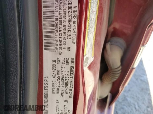 2014 FIAT 500L Lounge with VIN ZFBCFACH6EZ029883, listed as a Copart auction lot 80558044 with 116,997 mi miles and Salvage Title. Bid and sale history available at carsss.com. Image 14.