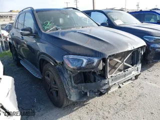 2021 Mercedes-Benz GLE with VIN 4JGFB4KB9MA362754, listed as a IAAI auction lot 41186325 with 121,823 mi miles. Bid and sale history available at carsss.com. Image 1.