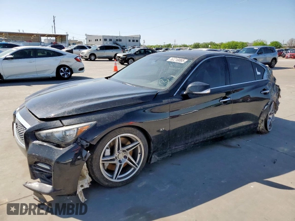 2015 Infiniti Q50 Sport with VIN JN1BV7AR2FM393634, listed as a Copart auction lot 52210065 with 147,423 mi miles and Clean title. Bid and sale history available at DreamBid. Image 1.