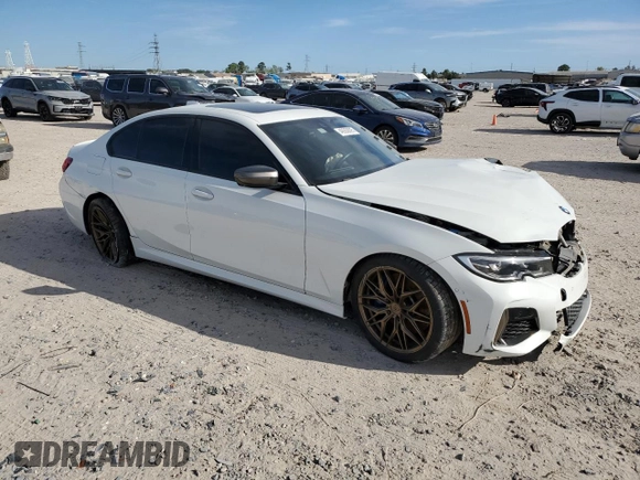 2020 BMW 3 Series M340i with VIN WBA5U7C01LFH12419, listed as a Copart auction lot 49358895 with Not Provided miles and Salvage Title. Bid and sale history available at DreamBid. Image 4.