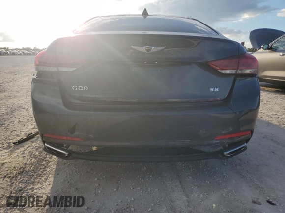 2017 Genesis G80 3.8L with VIN KMHGN4JE5HU199709, listed as a Copart auction lot 73598944 with 0 mi miles and Salvage Title. Bid and sale history available at carsss.com. Image 6.
