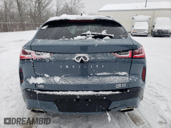 2022 Infiniti QX55 Sensory with VIN 3PCAJ5L38NF101543, listed as a Copart auction lot 86468694 with 45,409 mi miles and Salvage title. Bid and sale history available at DreamBid. Image 6.