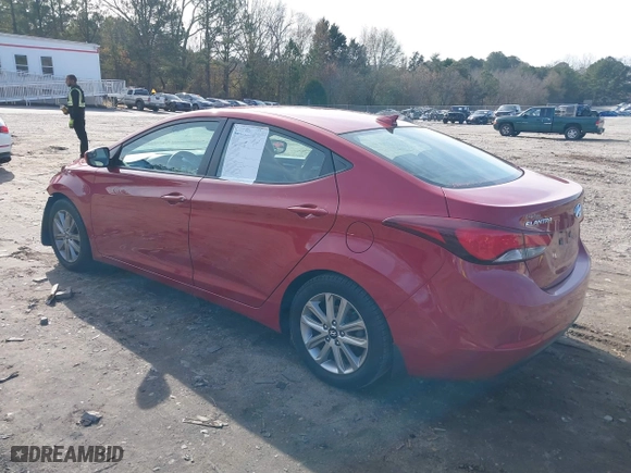 2016 Hyundai Elantra SE with VIN KMHDH4AE7GU598758, listed as a IAAI auction lot 38306152 with 103,202 mi miles. Bid and sale history available at carsss.com. Image 3.