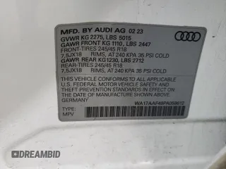 2023 Audi allroad A6 V8 with VIN WA17AAF48PA058612, listed as a Copart auction lot 75725133 with 6,117 mi miles and . Bid and sale history available at DreamBid. Image 13.