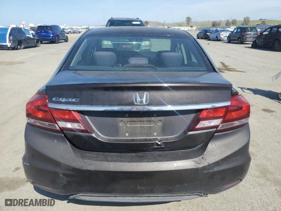 2014 Honda Civic Sedan LX with VIN 2HGFB2F51EH541162, listed as a Copart auction lot 52978265 with 177,937 mi miles and Salvage Title. Bid and sale history available at carsss.com. Image 6.