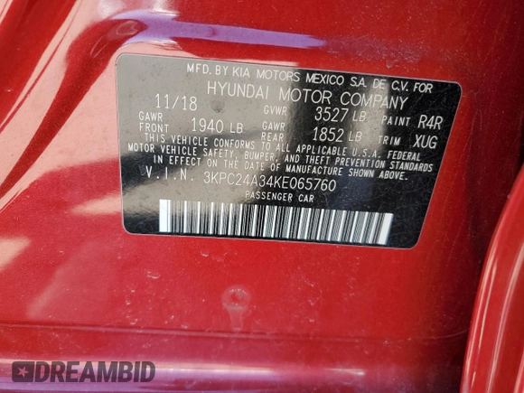 2019 Hyundai Accent SE with VIN 3KPC24A34KE065760, listed as a Copart auction lot 50911935 with 90,835 mi miles and Salvage Title. Bid and sale history available at carsss.com. Image 14.