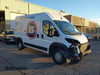 2023 Ram ProMaster Cargo with VIN 3C6LRVBGXPE583101, listed as a IAAI auction lot 41206939 with 9,469 mi miles. Bid and sale history available at carsss.com. Image 1.