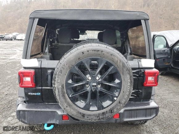 2024 Jeep Wrangler 4xe Sahara with VIN 1C4RJXP60RW257385, listed as a Copart auction lot 52192275 with 20,899 mi miles and Salvage Title. Bid and sale history available at carsss.com. Image 6.