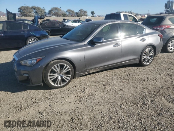 2018 Infiniti Q50 Sport with VIN JN1EV7AP8JM357774, listed as a Copart auction lot 41694395 with 91,918 mi miles and Salvage Title. Bid and sale history available at carsss.com. Image 1.