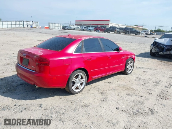 2008 Audi A4 2.0T with VIN WAUAF78EX8A054081, listed as a IAAI auction lot 42165895 with 1 mi miles. Bid and sale history available at carsss.com. Image 4.