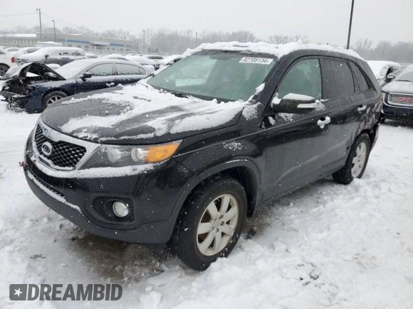2013 Kia Sorento LX with VIN 5XYKT3A62DG346202, listed as a Copart auction lot 82705134 with 208,117 mi miles and Non repairable. Bid and sale history available at DreamBid. Image 1.