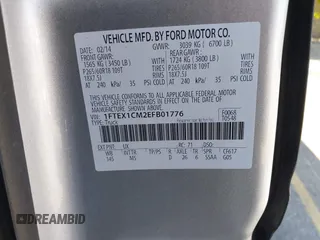 2014 Ford F-150 XL with VIN 1FTEX1CM2EFB01776, listed as a IAAI auction lot 41806274 with 157,704 mi miles. Bid and sale history available at carsss.com. Image 9.