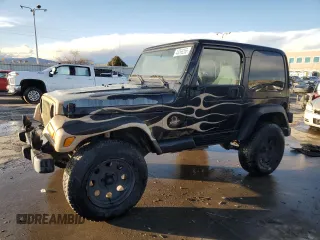 2002 Jeep Wrangler Sahara with VIN 1J4FA59S82P740585, listed as a Copart auction lot 46266265 with 145,129 mi miles and Salvage Title. Bid and sale history available at carsss.com. Image 1.