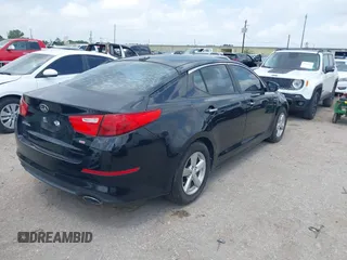 2015 Kia Optima LX with VIN 5XXGM4A7XFG457587, listed as a IAAI auction lot 42162593 with Not Provided miles. Bid and sale history available at carsss.com. Image 4.
