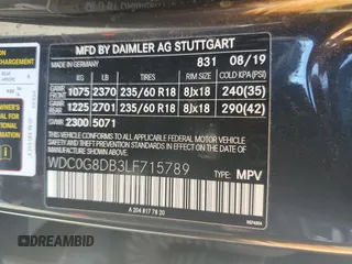 2020 Mercedes-Benz GLC 300 with VIN WDC0G8DB3LF715789, listed as a Copart auction lot 65291895 with 88,882 mi miles and Salvage title. Bid and sale history available at DreamBid. Image 13.