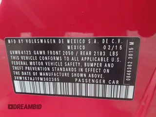 2015 Volkswagen Jetta S z VIN 3VW1K7AJ1FM302365, wystawiony jako IAAI lot #42282246 z przebiegiem 131 405 mil mil oraz . Historia ofert i sprzedaży dostępna na DreamBid. Obrazek 9.