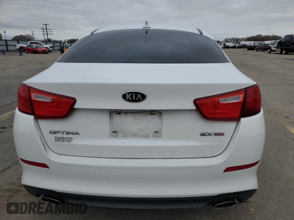 2014 Kia Optima EX with VIN 5XXGN4A78EG291677, listed as a Copart auction lot 50202165 with Not Provided miles and Salvage Title. Bid and sale history available at carsss.com. Image 6.