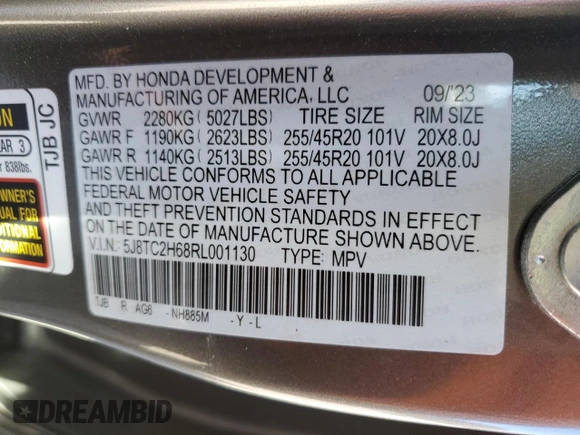 2024 Acura RDX w/A-Spec Package z VIN 5J8TC2H68RL001130, wystawiony jako Copart lot #48491605 z przebiegiem 11 356 mil mil oraz Szkoda całkowita • Salvage title. Historia ofert i sprzedaży dostępna na DreamBid. Obrazek 14.