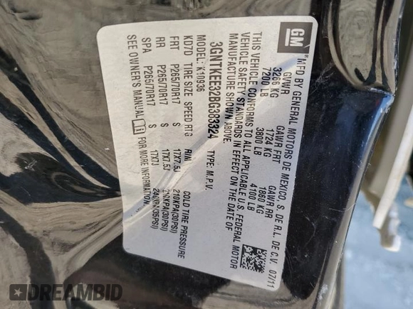 2011 Chevrolet Avalanche LS with VIN 3GNTKEE32BG383324, listed as a Copart auction lot 75038554 with 139,266 mi miles and Salvage title. Bid and sale history available at DreamBid. Image 13.