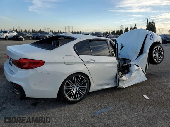 2018 BMW 5 Series 540i with VIN WBAJE5C50JWA96107, listed as a Copart auction lot 43808235 with Not Provided miles and Salvage Title. Bid and sale history available at carsss.com. Image 3.
