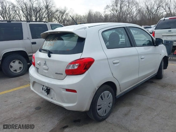 2019 Mitsubishi Mirage ES with VIN ML32A3HJ8KH016670, listed as a IAAI auction lot 41867607 with 76,571 mi miles. Bid and sale history available at carsss.com. Image 4.