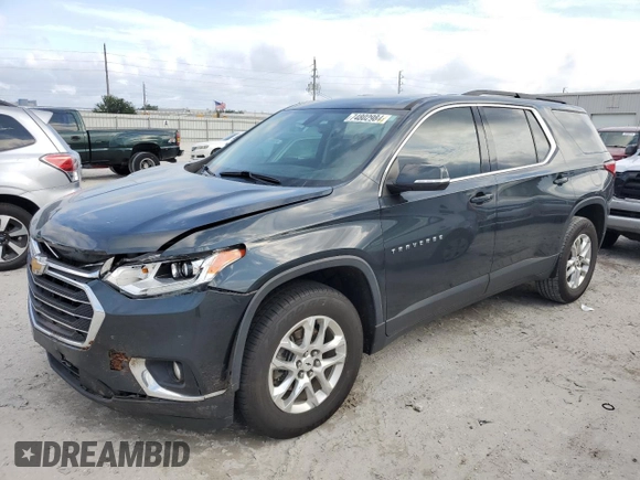 2021 Chevrolet Traverse LT Cloth with VIN 1GNERGKW1MJ165522, listed as a Copart auction lot 74802984 with 80,523 mi miles and Salvage Title. Bid and sale history available at carsss.com. Image 1.