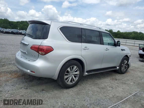 2016 Infiniti QX80 with VIN JN8AZ2NF5G9610490, listed as a Copart auction lot 60041325 with 131,253 mi miles and Salvage title. Bid and sale history available at DreamBid. Image 3.