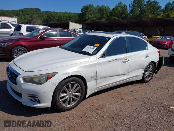 2014 Infiniti Q50 Premium with VIN JN1BV7AR0EM686530, listed as a IAAI auction lot 40381908 with 228,156 mi miles. Bid and sale history available at carsss.com. Image 17.