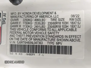 2022 Honda CR-V EX-L с VIN 5J6RT6H80NL047363, выставлен на аукционе IAAI как лот 42415703 с пробегом 64 241 миль миль и . История ставок и продаж доступна на DreamBid. Изображение 9.