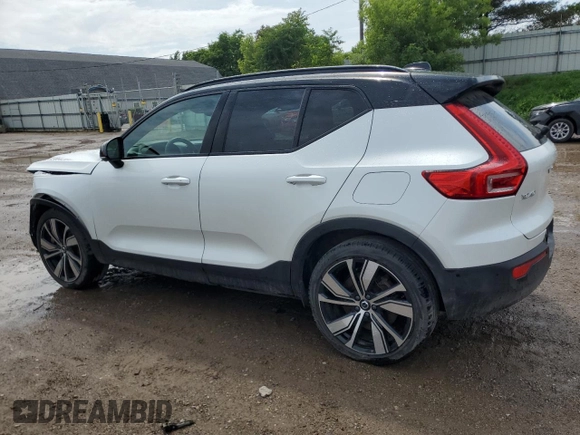 2022 Volvo XC40 Twin Plus with VIN YV4ED3UR2N2673269, listed as a Copart auction lot 60729295 with 55,521 mi miles and Salvage title. Bid and sale history available at DreamBid. Image 2.