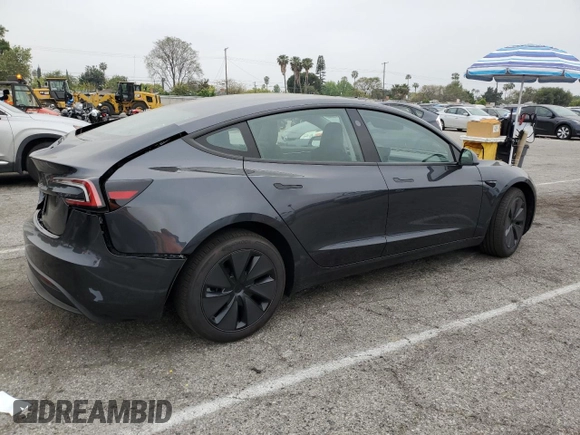 2025 Tesla Model 3 Long Range with VIN 5YJ3E1EA7SF969403, listed as a Copart auction lot 55348185 with 2,613 mi miles and Salvage title. Bid and sale history available at DreamBid. Image 3.