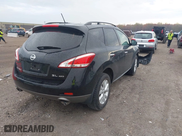 2012 Nissan Murano SV with VIN JN8AZ1MW5CW210081, listed as a IAAI auction lot 42081443 with 185,143 mi miles and . Bid and sale history available at carsss.com. Image 4.