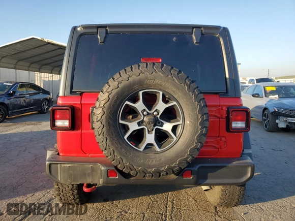 2022 Jeep Wrangler Unlimited Rubicon with VIN 1C4HJXFN5NW129979, listed as a Copart auction lot 88922175 with 36,578 mi miles and Salvage title. Bid and sale history available at DreamBid. Image 6.