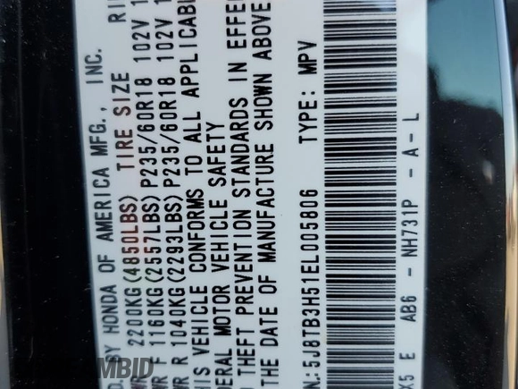 2014 Acura RDX Tech Pkg with VIN 5J8TB3H51EL005806, listed as a Copart auction lot 49613525 with 134,827 mi miles and Salvage Title. Bid and sale history available at carsss.com. Image 16.