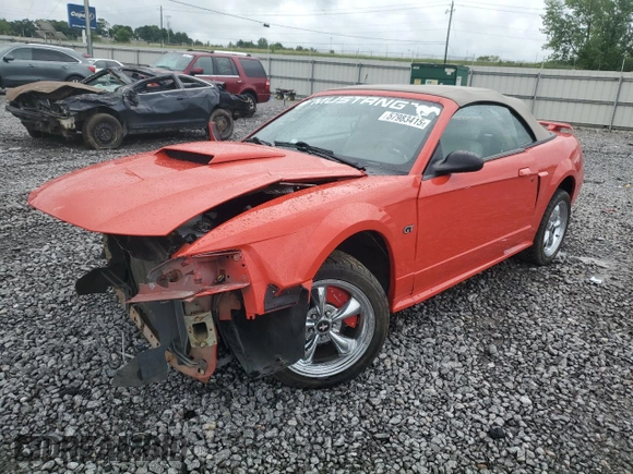 2001 Ford Mustang GT Deluxe with VIN 1FAFP45X01F203123, listed as a Copart auction lot 57983415 with Not provided miles and Salvage title. Bid and sale history available at DreamBid. Image 1.