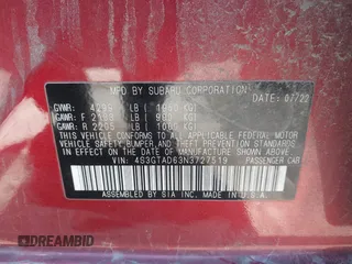 2022 Subaru Impreza Premium with VIN 4S3GTAD63N3727519, listed as a IAAI auction lot 42233237 with 66,134 mi miles and . Bid and sale history available at DreamBid. Image 9.