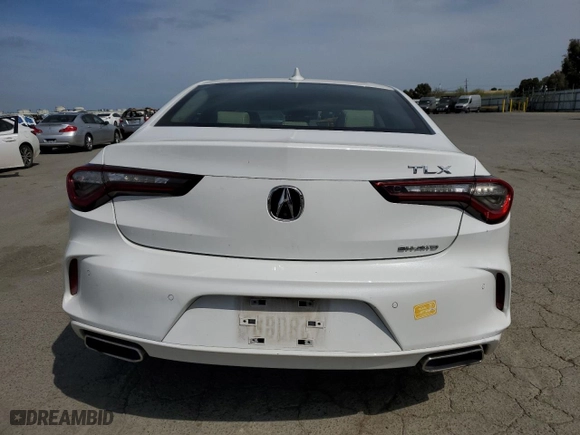 2023 Acura TLX w/Advance Package with VIN 19UUB6F69PA001387, listed as a Copart auction lot 53172205 with 11,876 mi miles and Salvage Title. Bid and sale history available at carsss.com. Image 6.