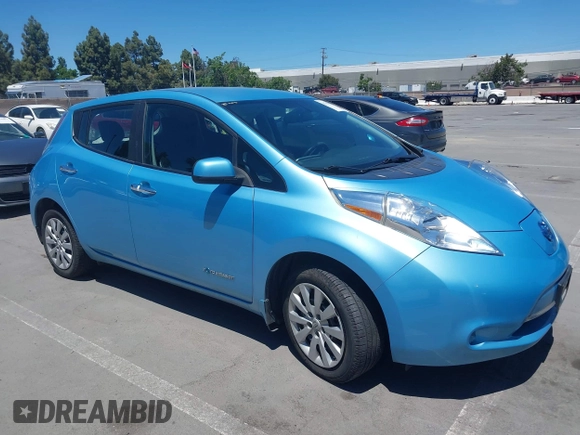 2015 Nissan LEAF S z VIN 1N4AZ0CP1FC333386, wystawiony jako IAAI lot #42344111 z przebiegiem 106 382 mil mil oraz . Historia ofert i sprzedaży dostępna na DreamBid. Obrazek 1.