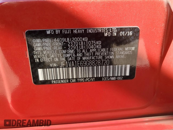 2016 Subaru WRX Premium with VIN JF1VA1E69G8828720, listed as a Copart auction lot 73430734 with 86,250 mi miles and Salvage Title. Bid and sale history available at carsss.com. Image 13.