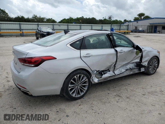 2017 Genesis G80 3.8L with VIN KMHGN4JE4HU195568, listed as a Copart auction lot 73215344 with 46,976 mi miles and Non Repairable. Bid and sale history available at carsss.com. Image 3.