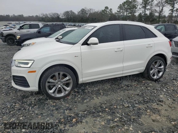 2018 Audi Q3 Premium Plus with VIN WA1HCCFS0JR002116, listed as a Copart auction lot 44686015 with 86,580 mi miles and Salvage title. Bid and sale history available at DreamBid. Image 1.