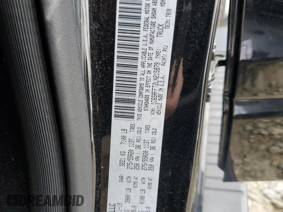 2020 Ram 1500 Big Horn с VIN 1C6SRFFT2LN215879, выставлен на аукционе Copart как лот 52943125 с пробегом 48 479 миль миль и Списание • Salvage title. История ставок и продаж доступна на DreamBid. Изображение 13.